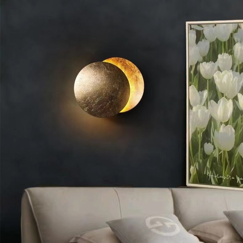 Creative Design Lunar Eclipse Brass Wall Light