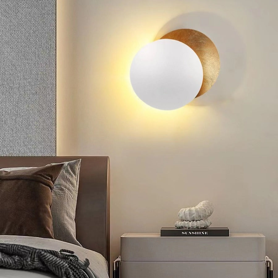 Creative Design Lunar Eclipse Brass Wall Light