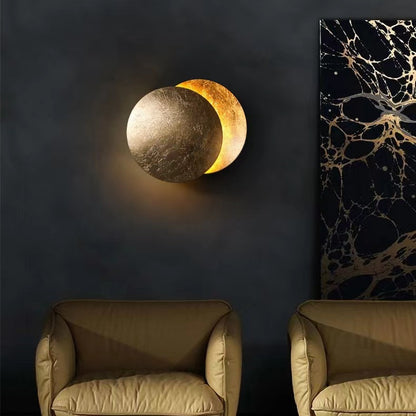 Creative Design Lunar Eclipse Brass Wall Light