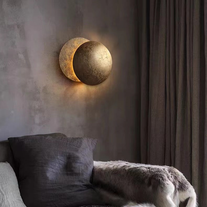 Creative Design Lunar Eclipse Brass Wall Light