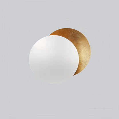 Creative Design Lunar Eclipse Brass White Wall Light