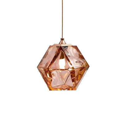 Creative Diamond Shaped Glass Pendant Lamp