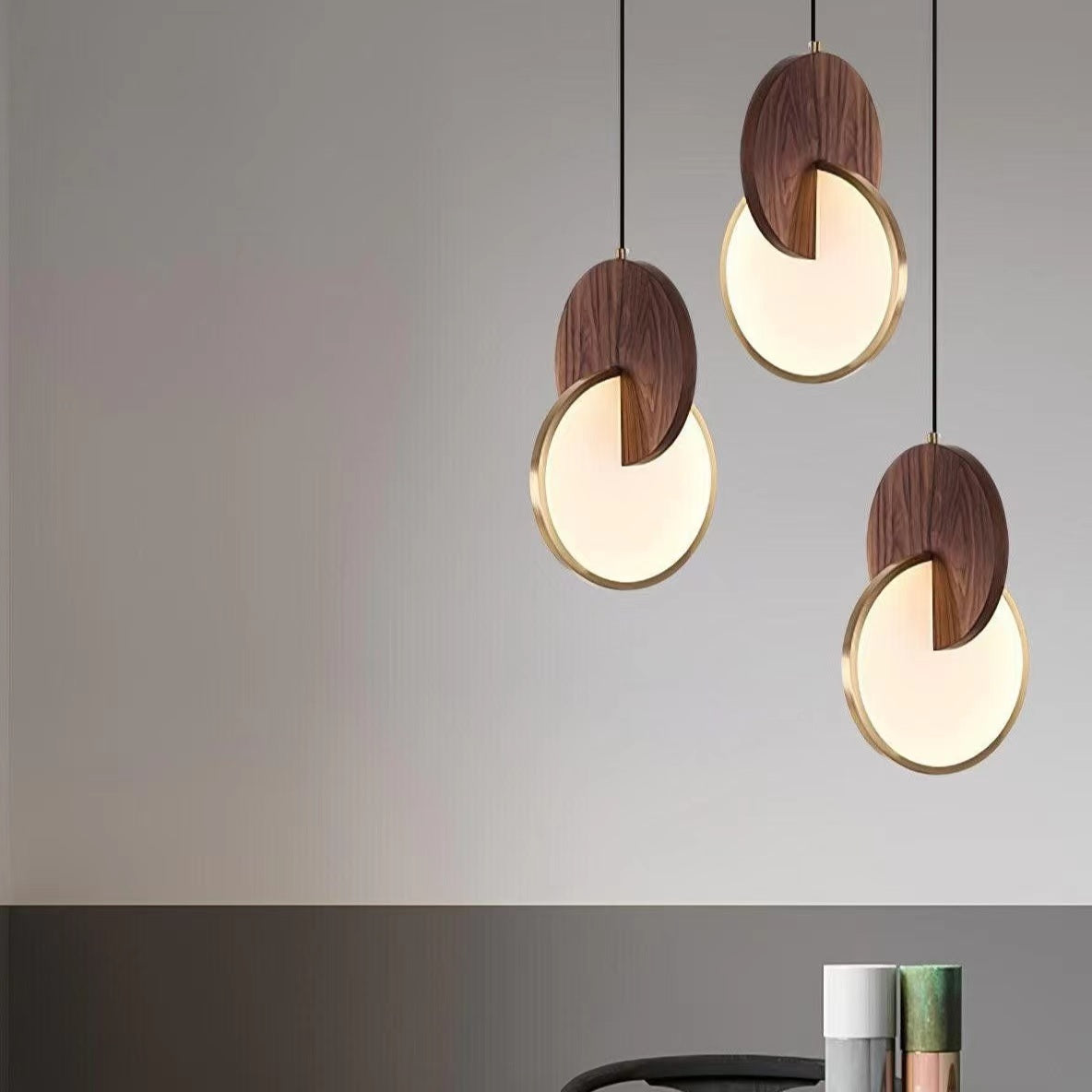 Creative Double Disk Decorative Pendant Light