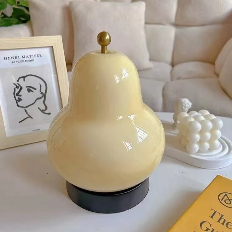 Creative Pear Glass Rechargeable Table Lamp