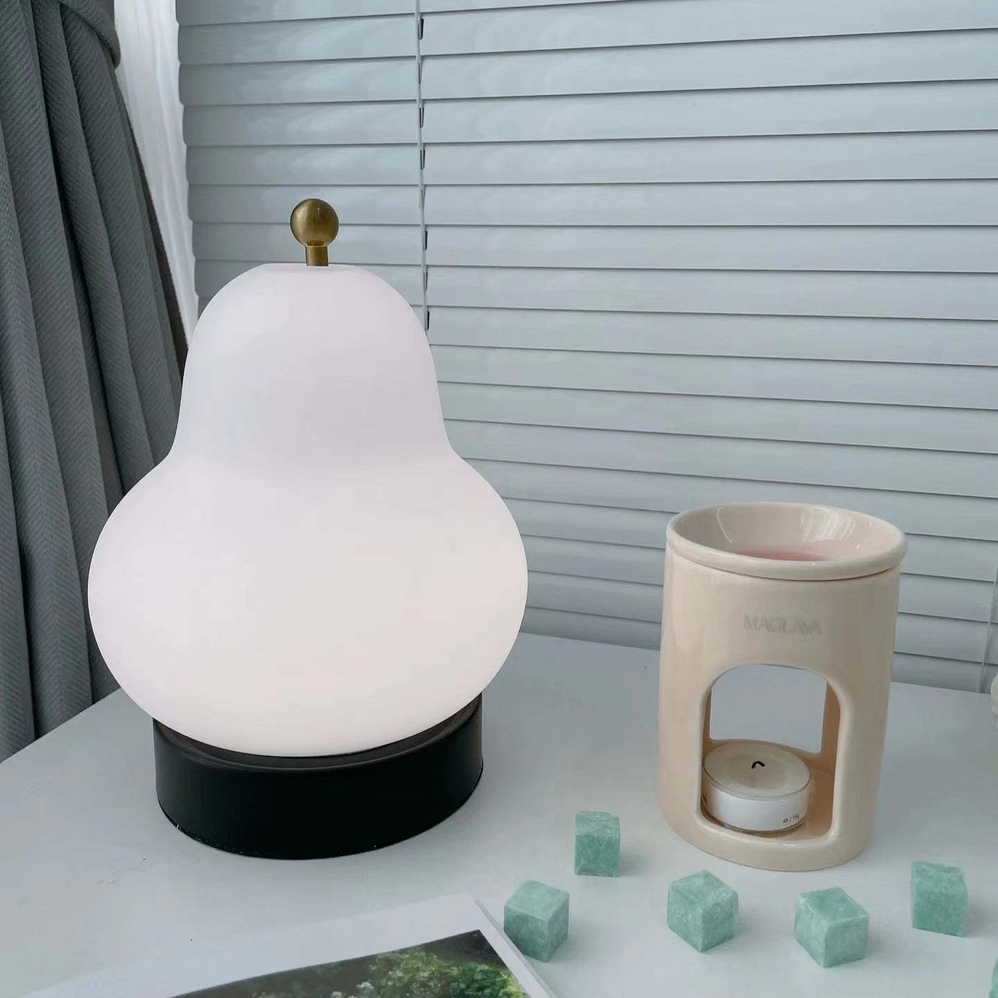 Creative Pear Glass Rechargeable Table Lamp