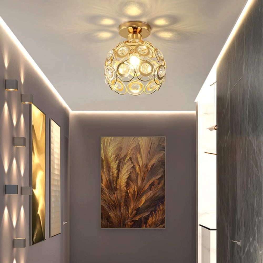 Creative Hollow Design Crystal Ceiling Light