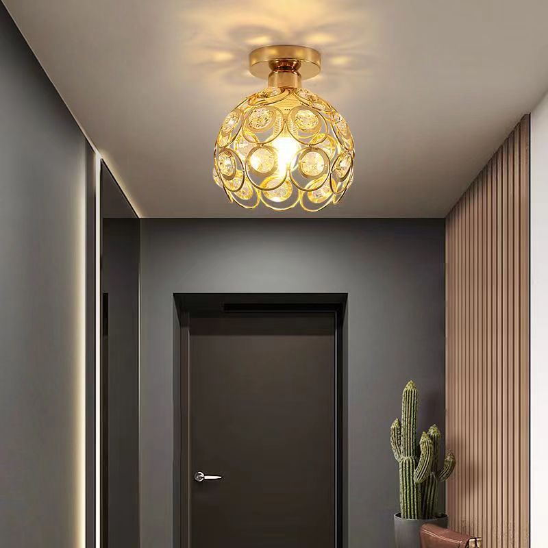 Creative Hollow Design Crystal Ceiling Light