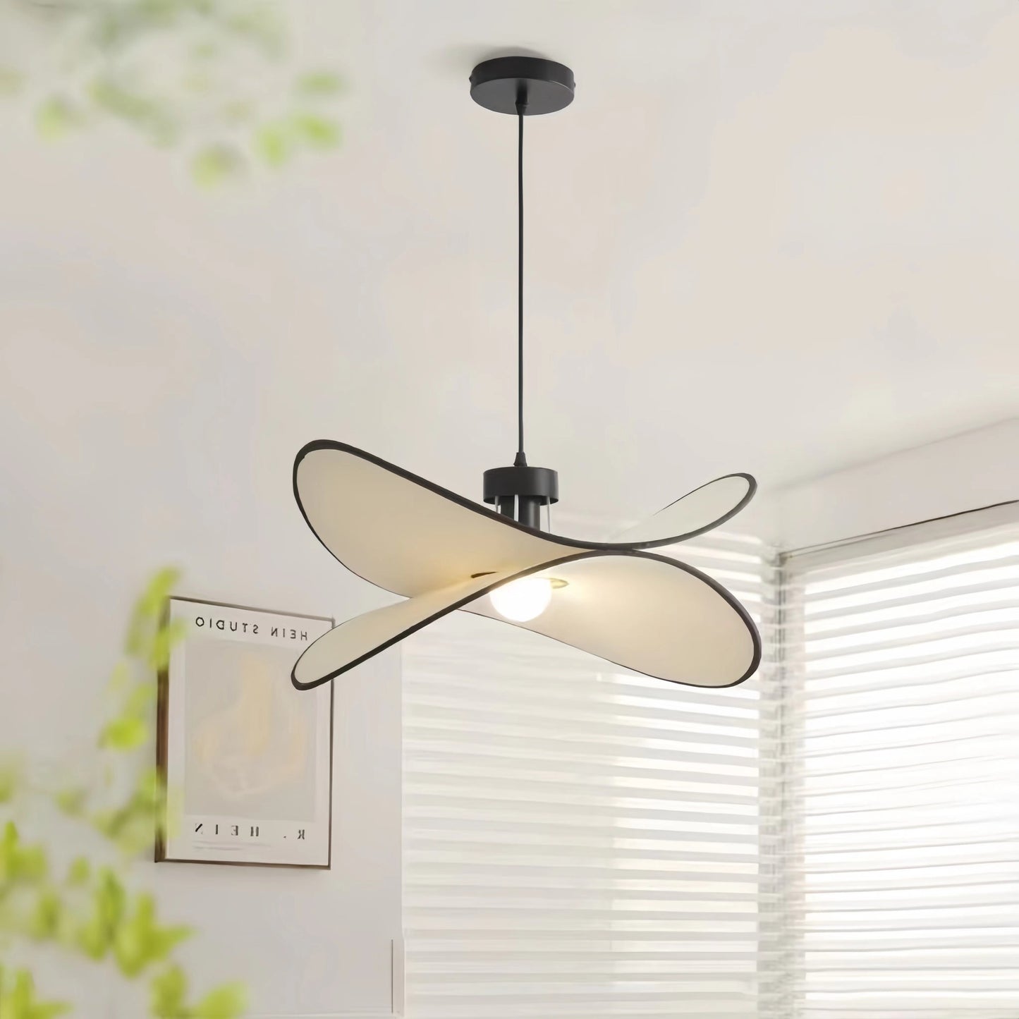 Creative Style Beige Fabric Pendant Light
