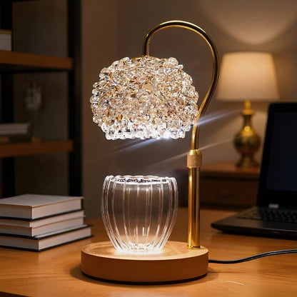 Crystal Art Deco Modern Candle Warmer Lamp