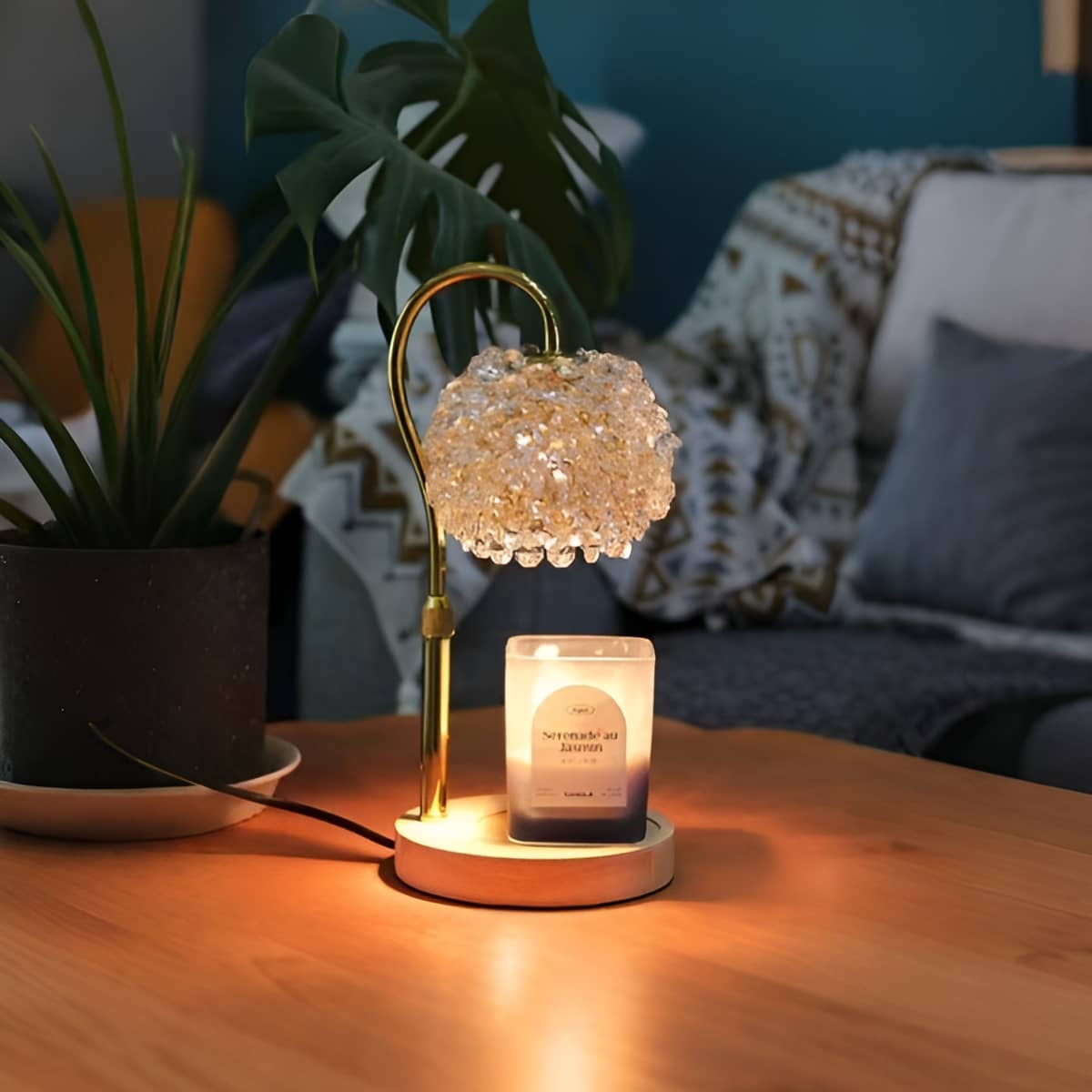 Crystal Art Deco Modern Candle Warmer Lamp