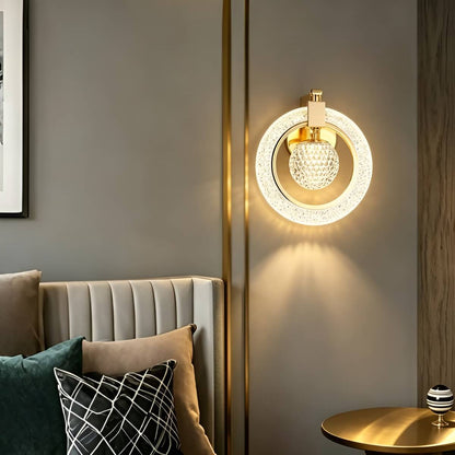 Crystal Effect Gold Wall Light – Modern LED Wall Sconce