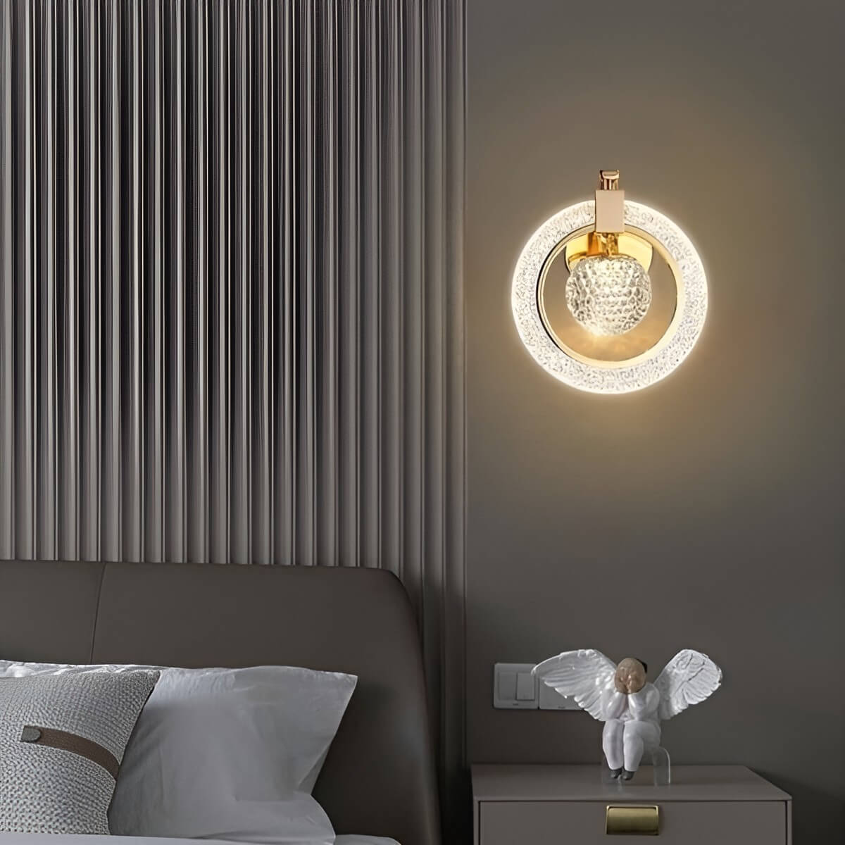 Crystal Effect Gold Wall Light – Modern LED Wall Sconce