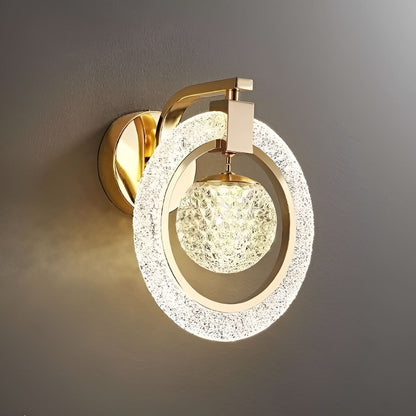 Crystal Effect Gold Wall Light – Modern LED Wall Sconce