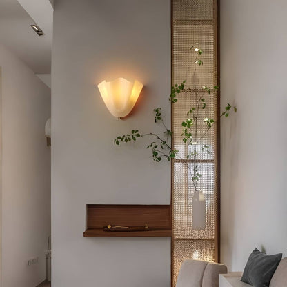 Curved Petal Retro Glass Wall Light for Hallway