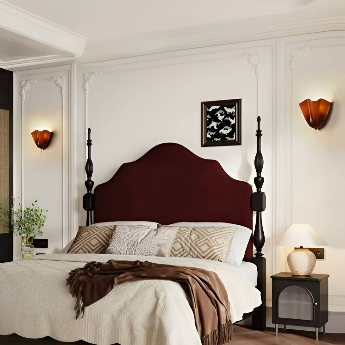 Curved Petal Retro Glass Wall Light for Hallway