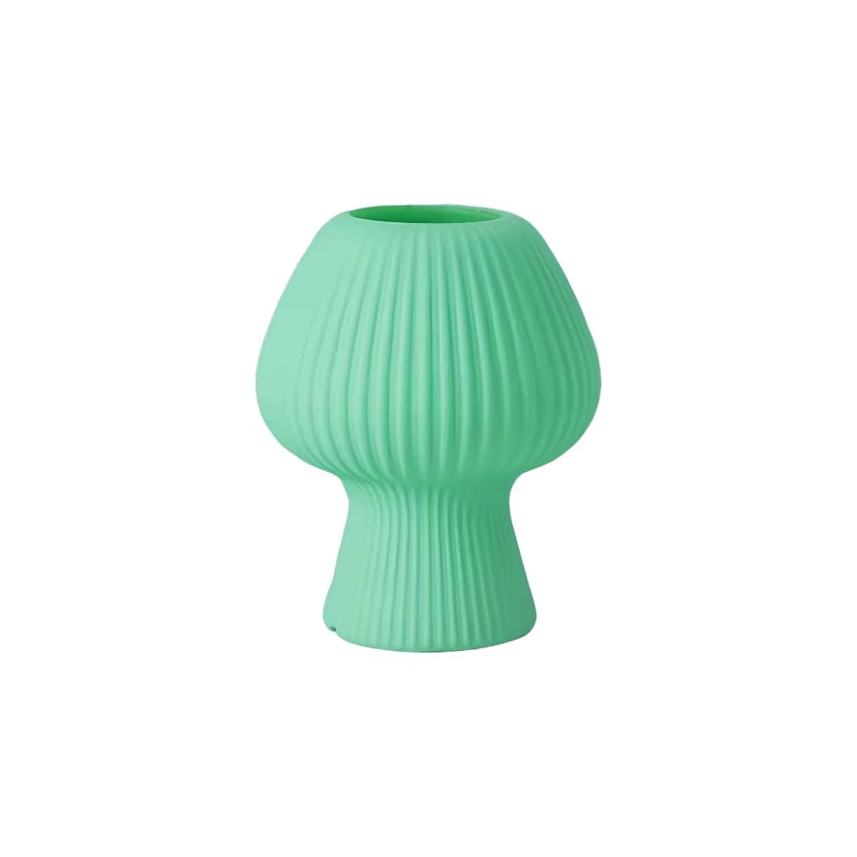 Cute Ribbed Glass Mushroom Bedside Lamp