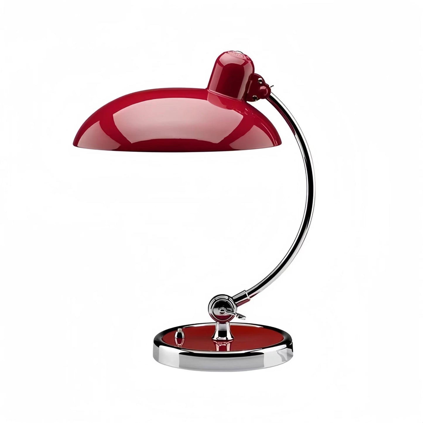 Danish Modern Kaiser Bauhaus Metal Red Table Light