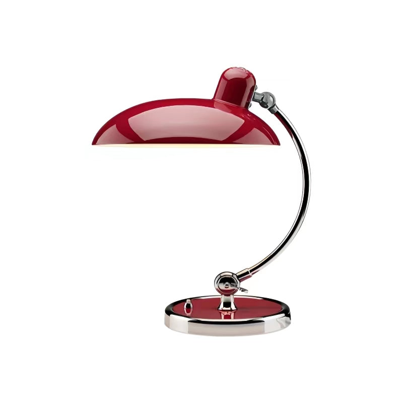 Danish Modern Kaiser Bauhaus Metal Red Table Light