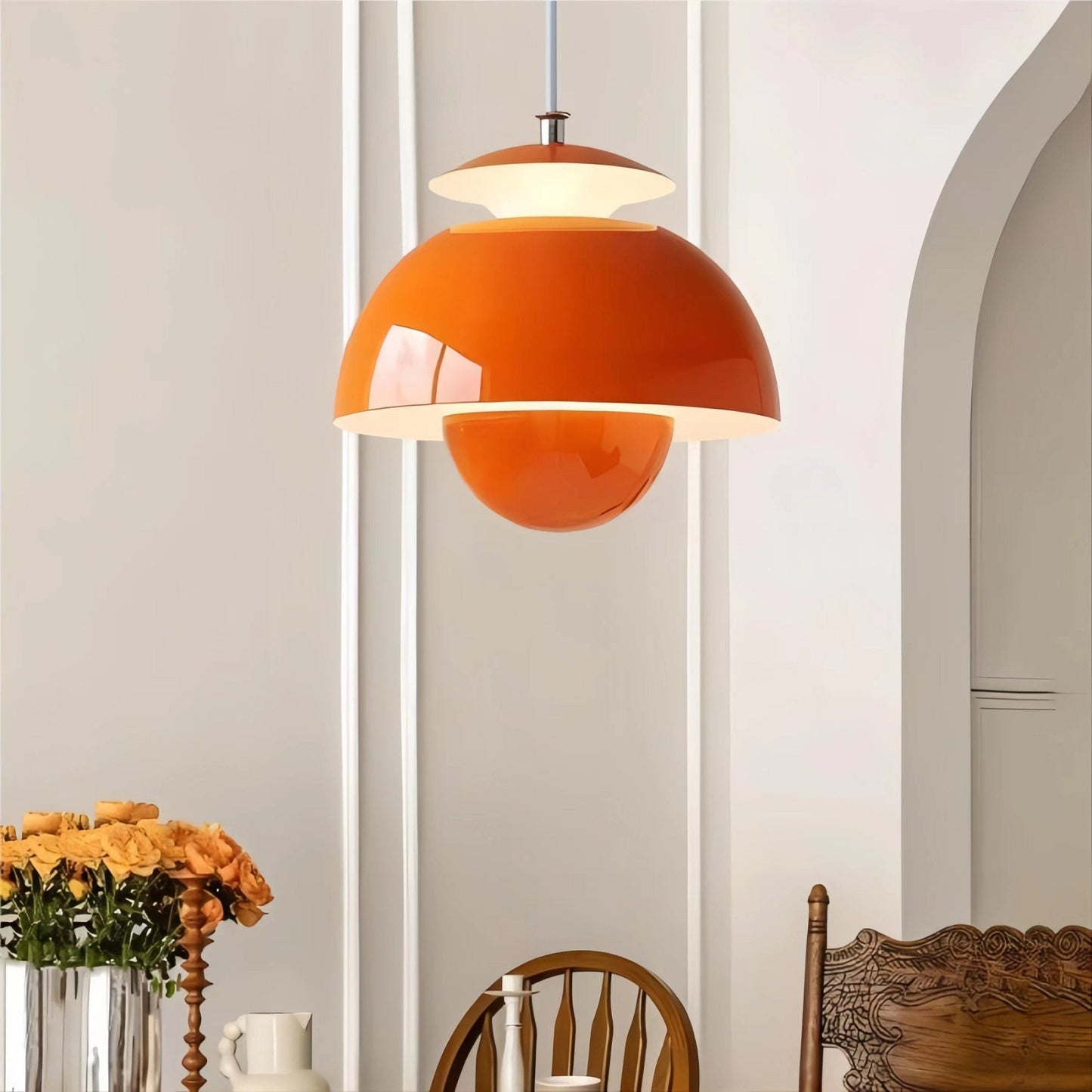 Danish Vintage Flowerpot Metal Pendant Light