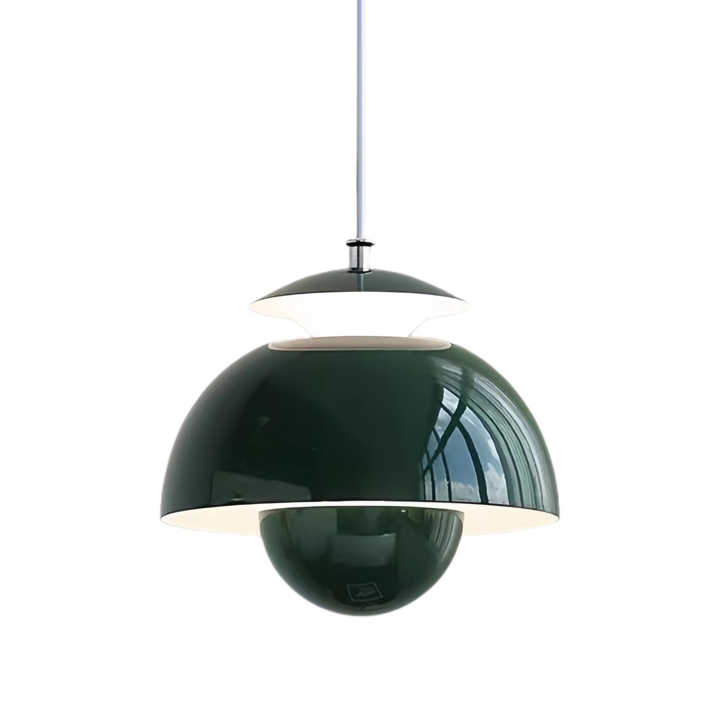 Danish Vintage Flowerpot Metal Pendant Light Green