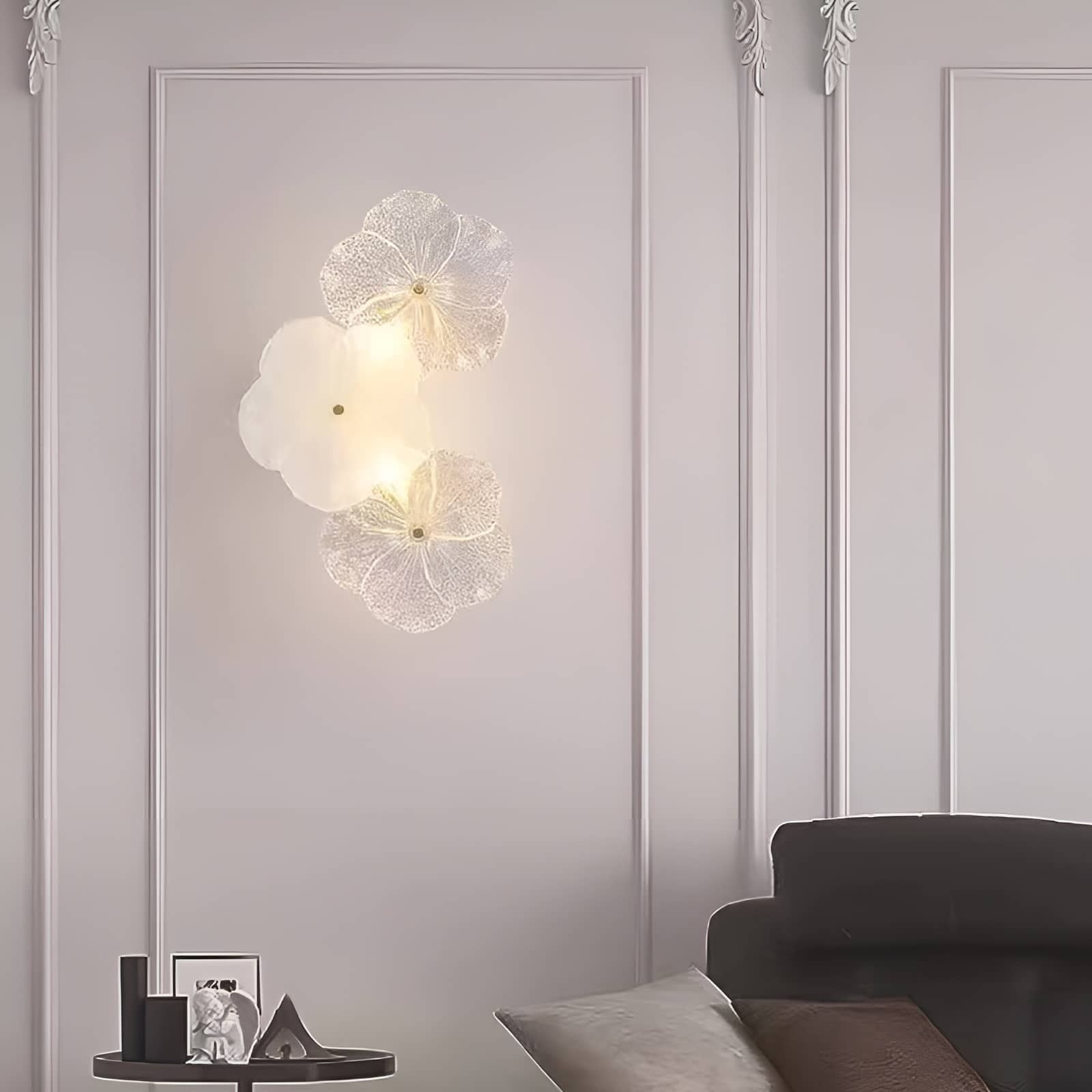 Decorative Petal Crystal Glass Wall Light