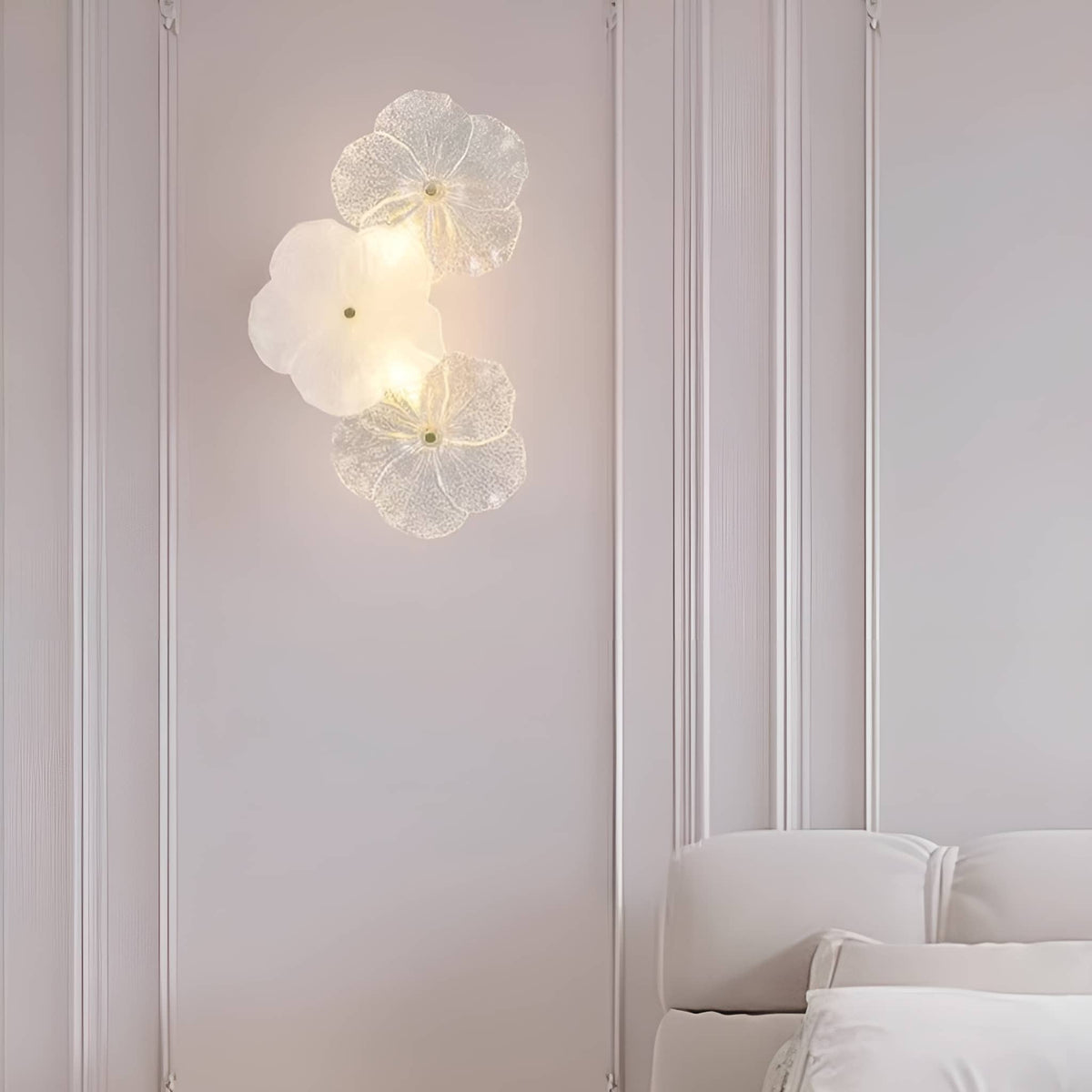 Curated visual reference: Gallery Detail: Decorative Petal Crystal Glass Wall Light