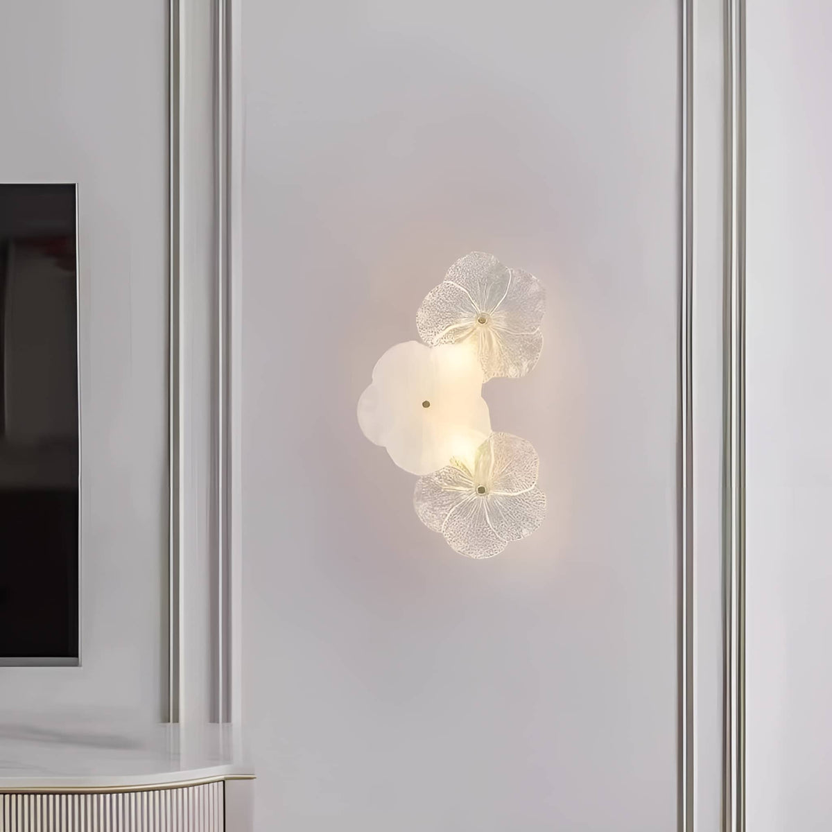 Curated visual reference: Decorative Petal Crystal Glass Wall Light Photo Inspiration