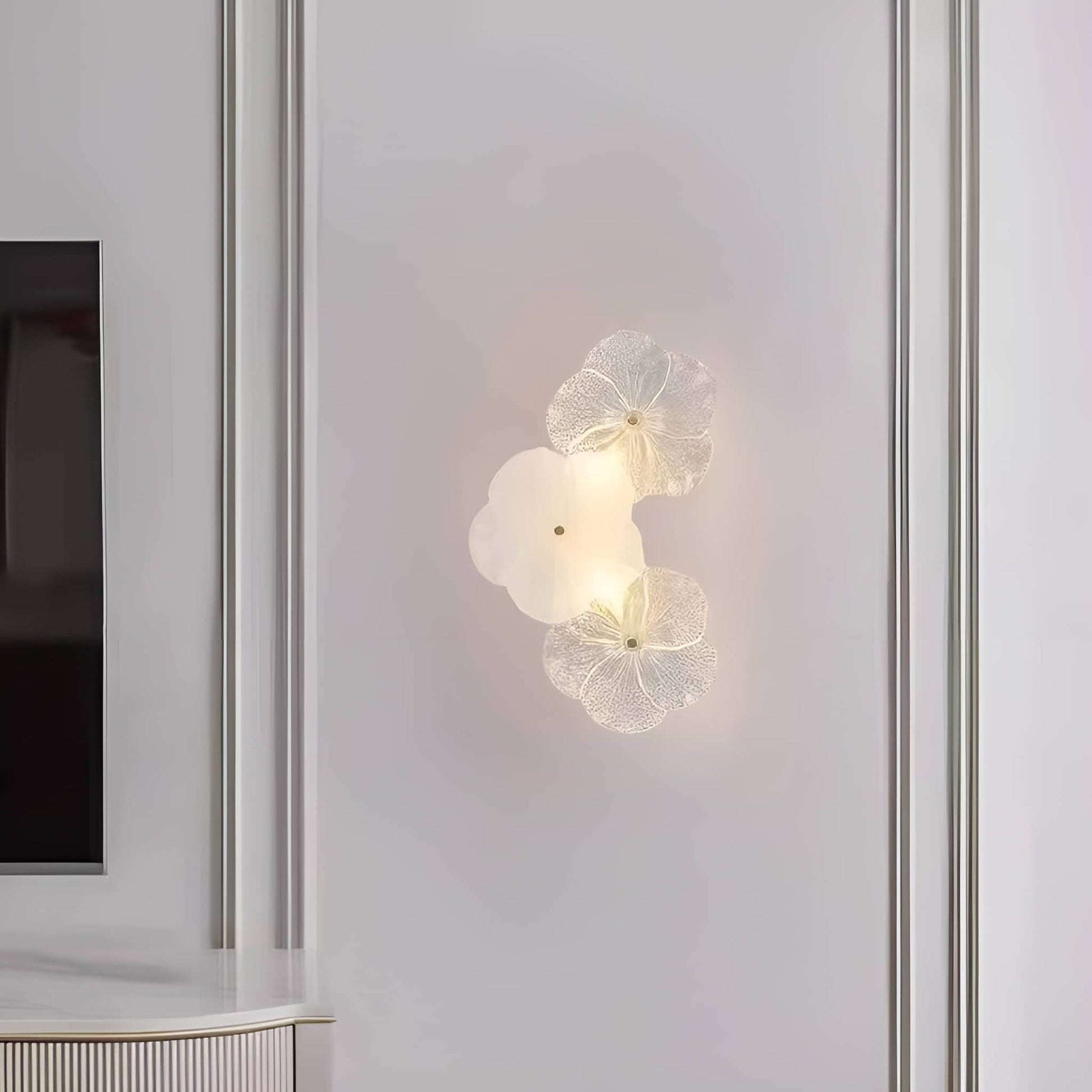 Decorative Petal Crystal Glass Wall Light