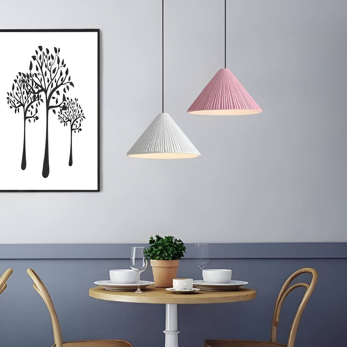 Decorative Resin Modern Dining Room Pendant Light with Cone Shade