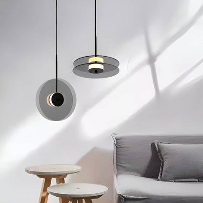 Double Disc LED Modern Glass Pendant Light