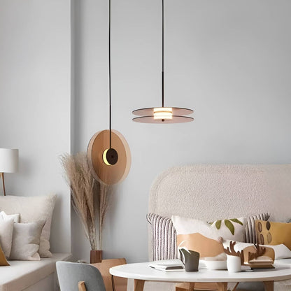 Double Disc LED Modern Glass Pendant Light