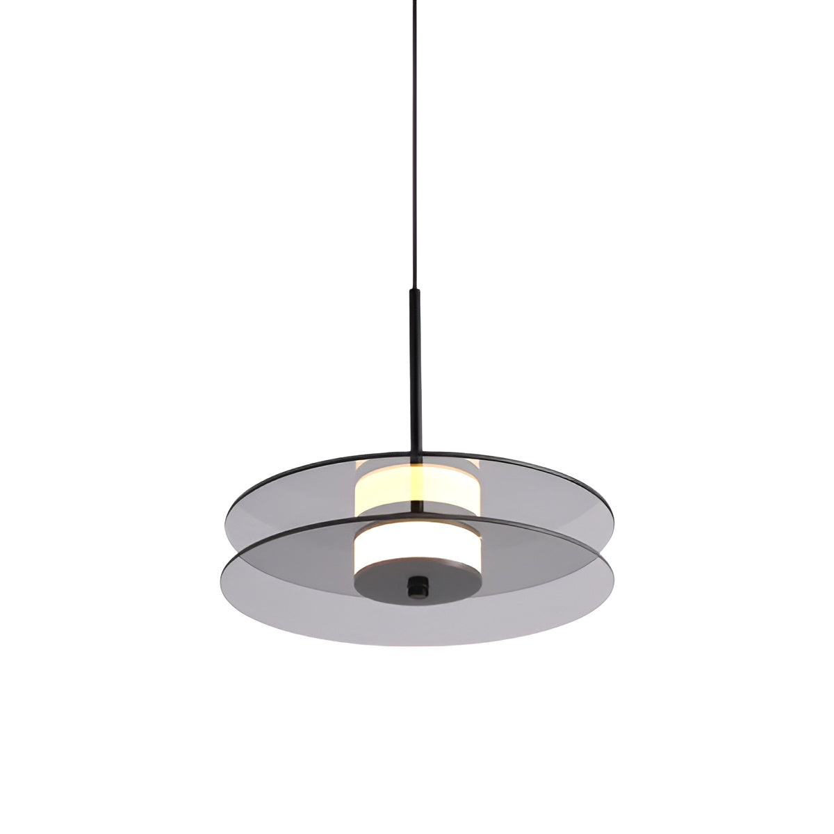 Double Disc LED Modern Glass Pendant Light