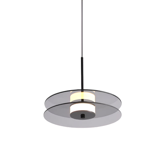 Double Disc LED Modern Glass Pendant Light