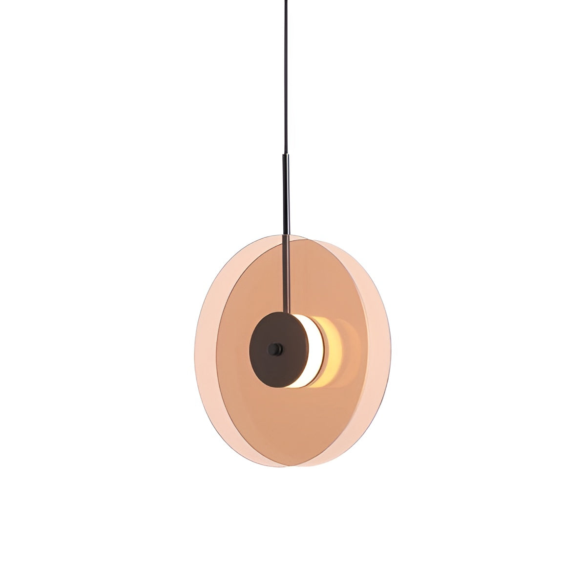 Double Disc LED Modern Glass Pendant Light
