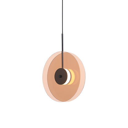 Double Disc LED Modern Glass Pendant Light