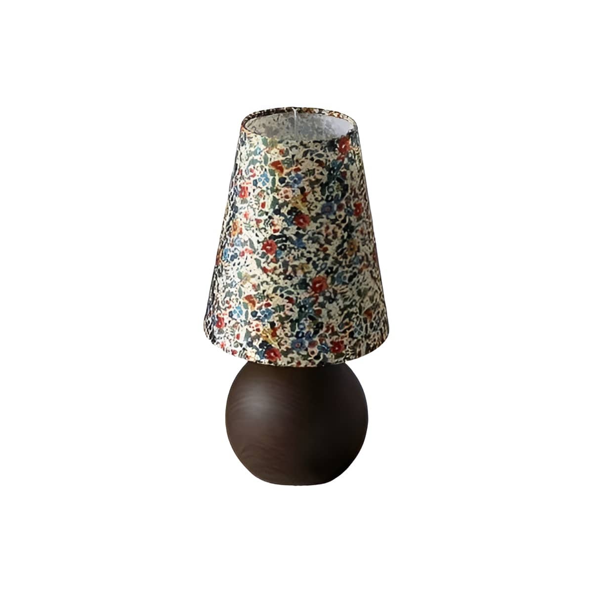 Floral Fabric Small Vintage Table Lamp With Ceramic Base