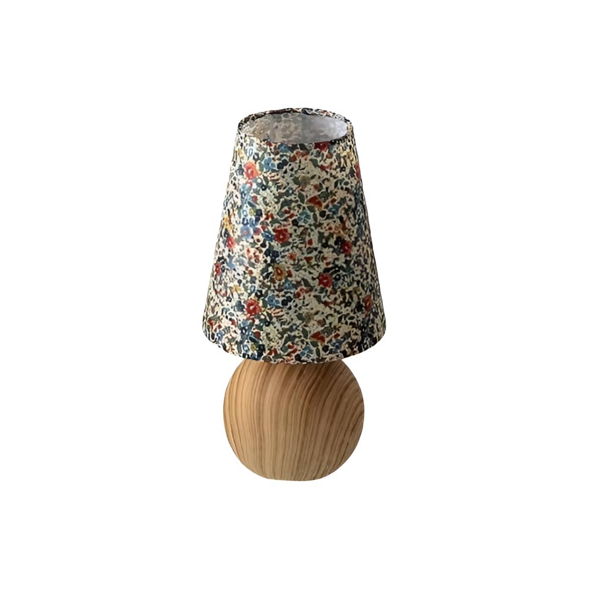 Floral Fabric Small Vintage Table Lamp With Ceramic Base