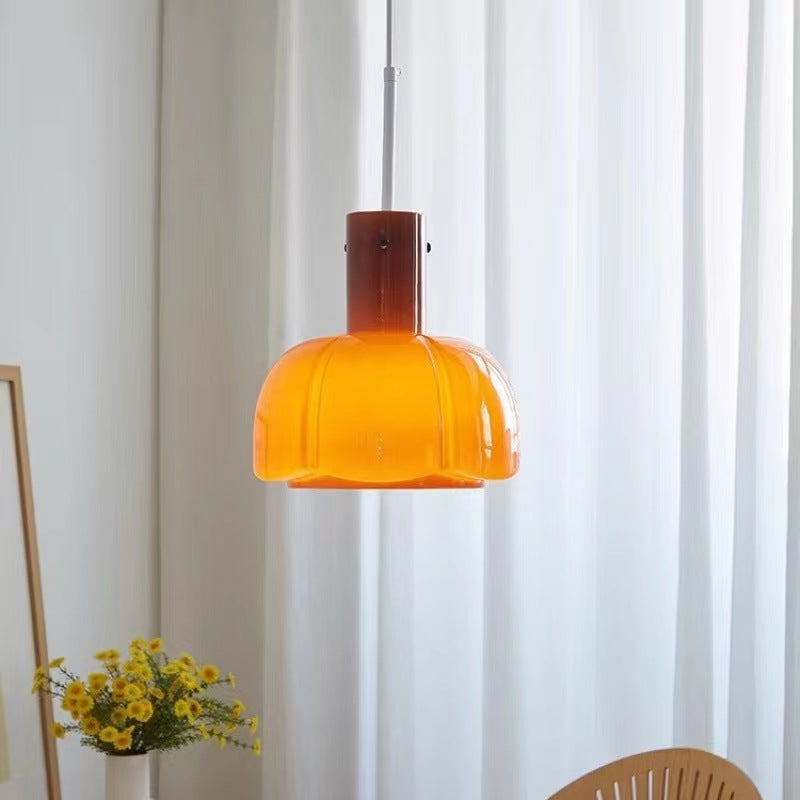 French Style Glass Floral Pendant Light