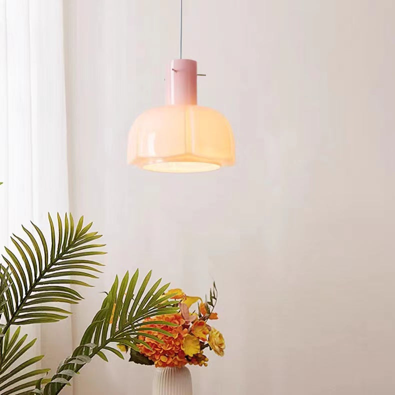 French Style Glass Floral Pendant Light