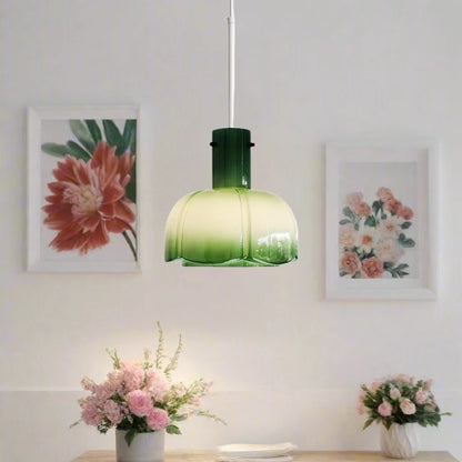 French Style Glass Floral Pendant Light