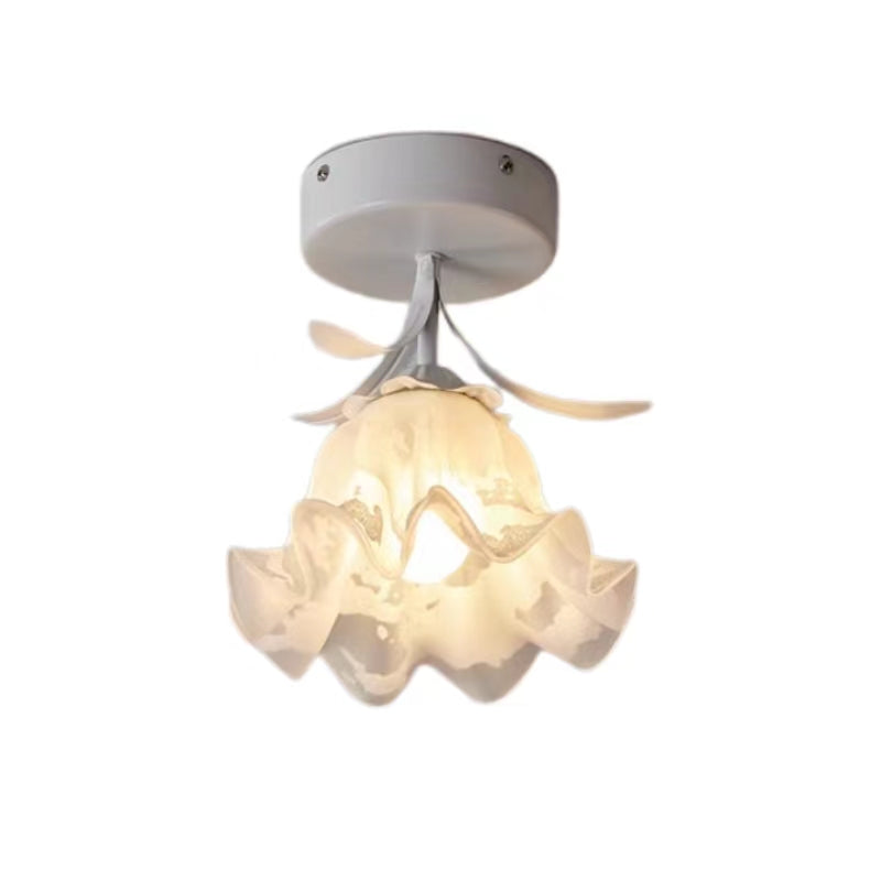 French Tiffany Flower Ceiling Lamp