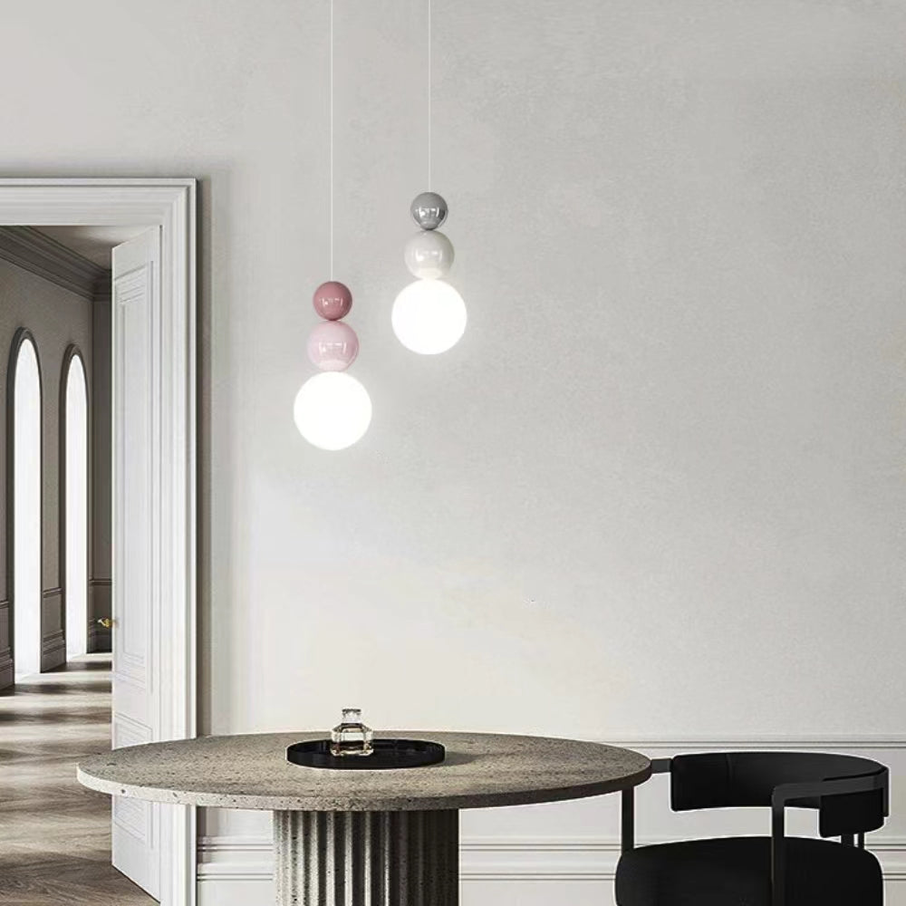 French Cream Multi Pearl Pendant Lamp