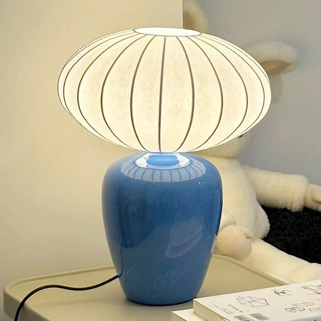 French Design Silk Ceramic Table Lamp