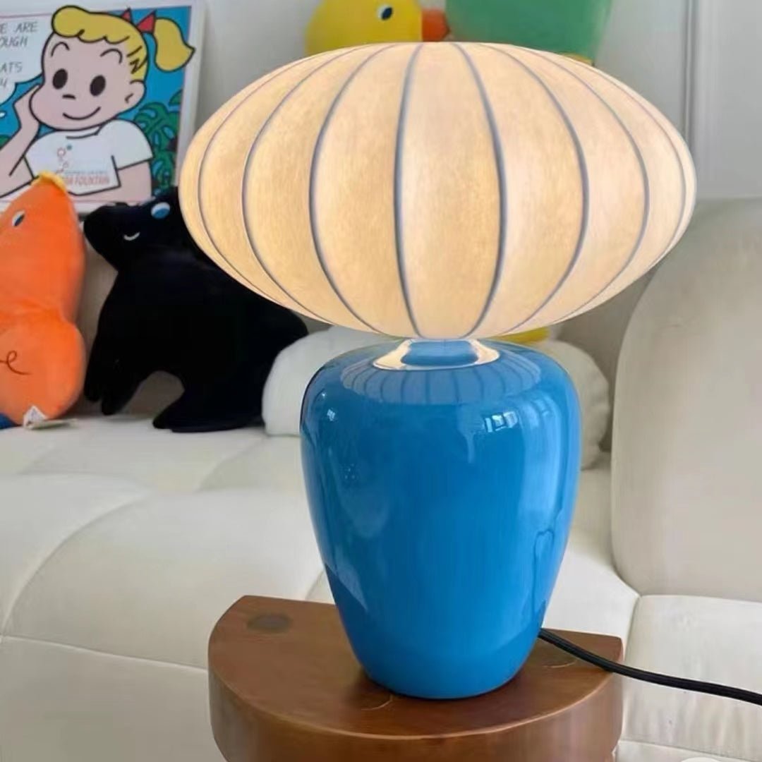 French Design Silk Ceramic Table Lamp