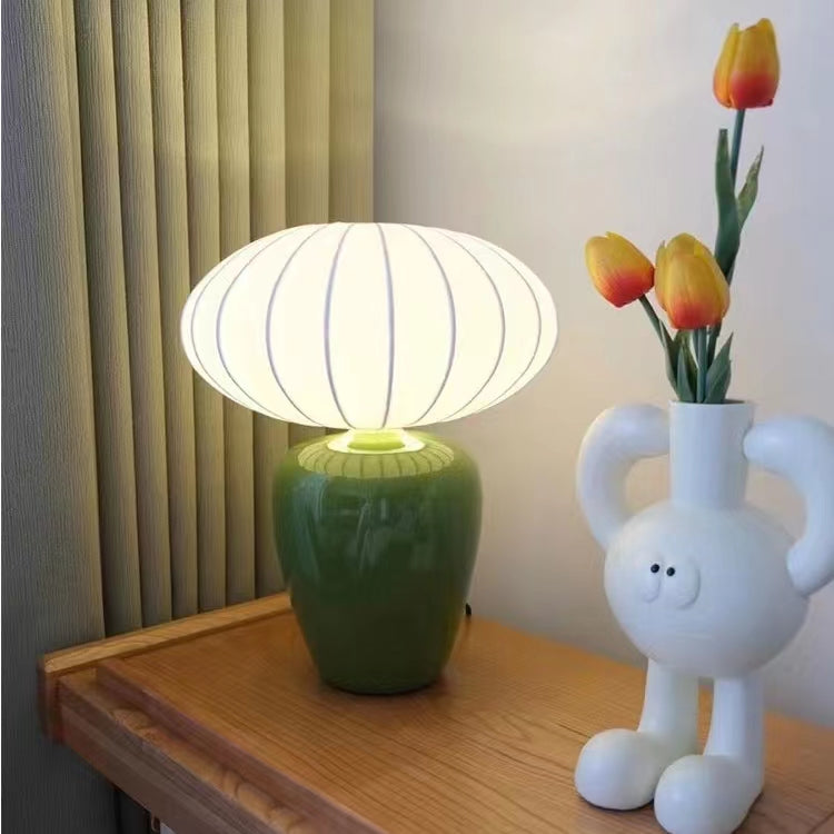 French Design Silk Ceramic Table Lamp