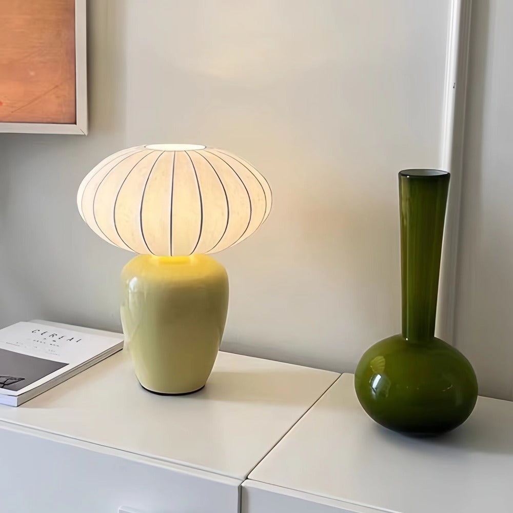 French Design Silk Ceramic Table Lamp