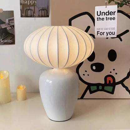 French Design Silk Ceramic Table Lamp