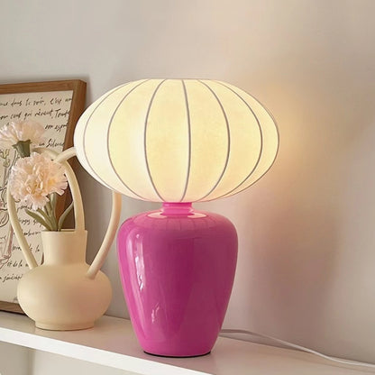 French Design Silk Ceramic Table Lamp