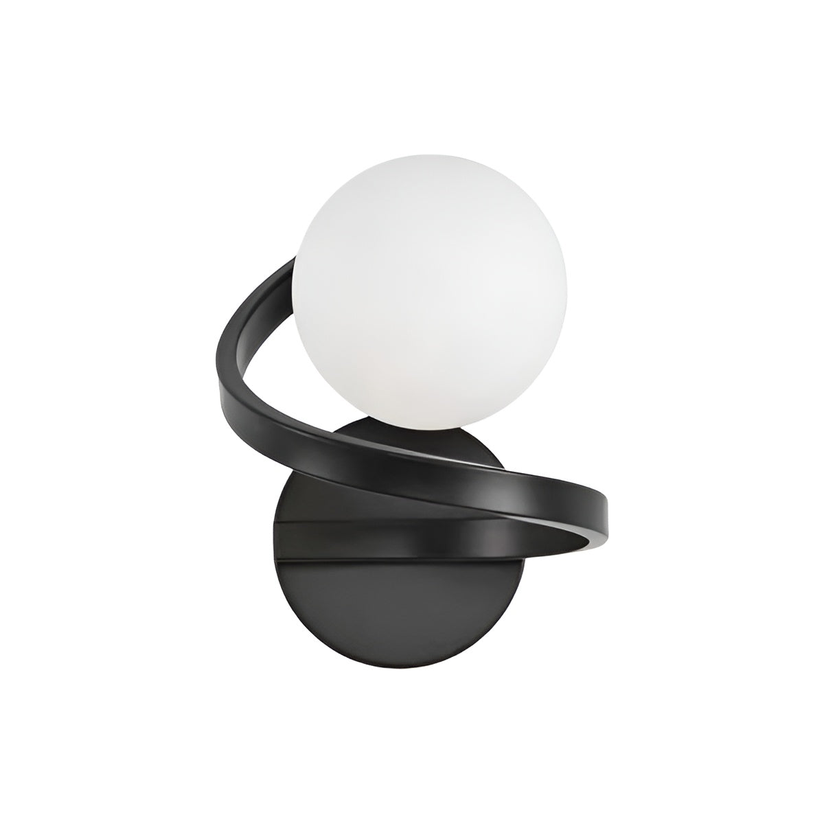 Glass Globe and Metal Spiral Modern Indoor Wall Light