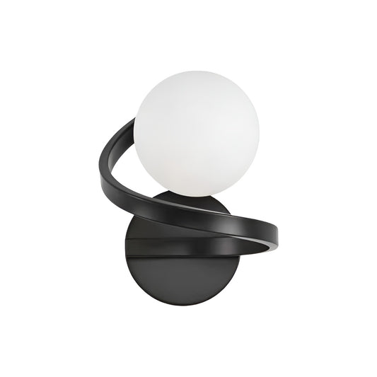 Glass Globe and Metal Spiral Modern Indoor Wall Light